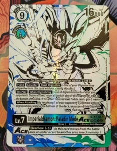 Imperialdramon: Paladin Mode ACE Textured BT17-077 SP Digimon Card Inglese TCG - Foto 1 di 6