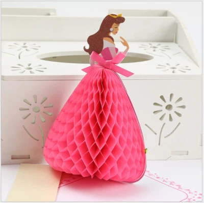 Tarjeta de invitación de fiesta de princesas niñas hechas a mano en 3D tarjeta de felicitación de cumpleaños Foto 1 de 4