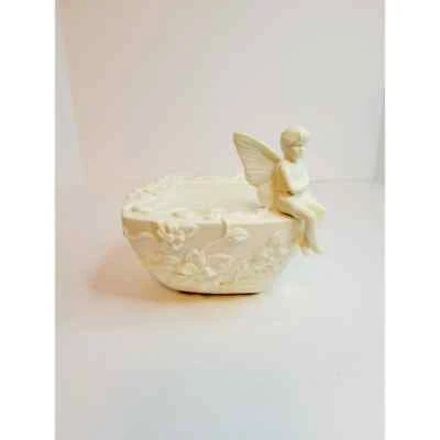 Castiçal Partylite Bisque porcelana floral encantamento pilar de fadas APOSENTADO - Imagem 1 de 4