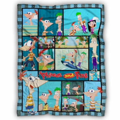MEPERUS Phineas and Ferb Blanket, Phineas and Ferb Cartoon Movies Fleece, Sherpa Blanket
