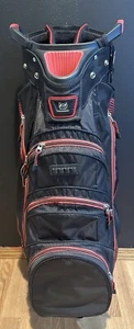 Datrek Red & Black 14-Way, 9-Pocket Golf cart bag with rain cover. - Picture 1 of 10