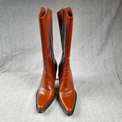 ANTONIO MELANI JAMIE Boots Women Sz 6M Color New Rust Leather Mid-calf Glove Fit - Image 1 of 4