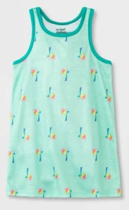 Cat & Jack Girl's L (10-12) Mint Palm Tree Nightgown - Picture 1 of 3