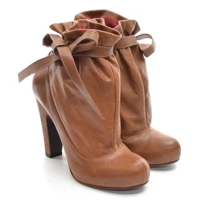Damas Marc Jacobs Botines Tacón Atado al Tobillo 36/6 Marrón Cuero Botas Zapatos Nuevos - Imagen 1 de 8