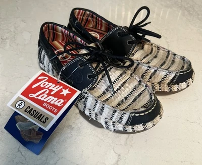 Tony Lama Lindale Lace-Up Woven  Casual Flats Boat Shoes Women’s Size 8B - Image 1 of 4