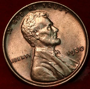 Uncirculated Red 1930 Philadelphia Mint Copper Lincoln Wheat Cent - Picture 1 of 2