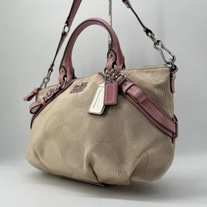 Coach Borsa a mano Borsa a tracolla Madison Marrone Scamosciato Donna USATA DAL GIAPPONE - Foto 1 di 20