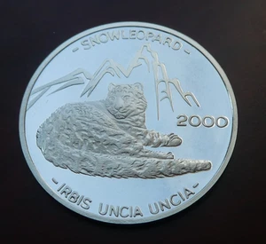 500 Afghanis Afghanistan, 2000, WWF - Schneeleopard, Silber, PP, Original - Bild 1 von 2