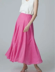 Ron Herman 100% Linen CP Shades Skirt Pink - Picture 1 of 7