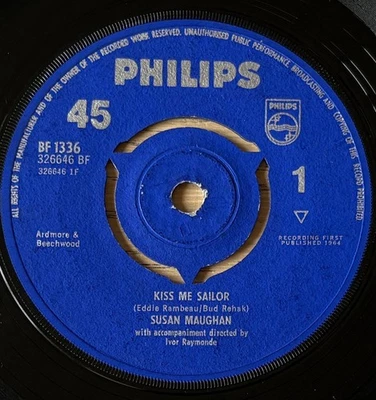 SUSAN MAUGHAN KISS ME SAILOR 7" (1964) EX- POP FEMALE VOCAL UK - Image 1 of 3