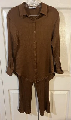 Sophie Rue (RueSophie) Two Piece Textured Women’s Lounge Set Brown Size XS - Image 1 of 4