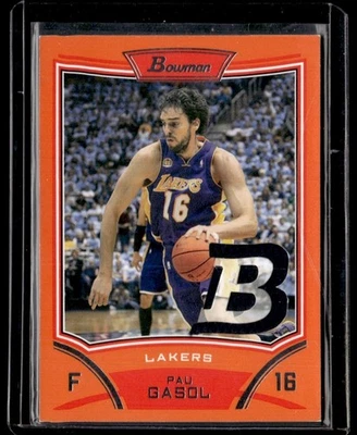 2008-09 Bowman Relic Orange Pau Gasol 03/25 Los Angeles Lakers #BR-PG - image 1 of 2