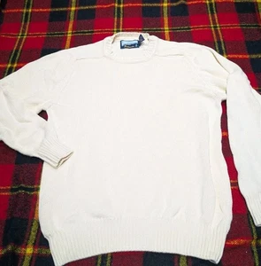 Vintage Fieldmaster Weiß/Elfenbein Zopfmuster Pullover Baumwolle USA Gr. L - Bild 1 von 4