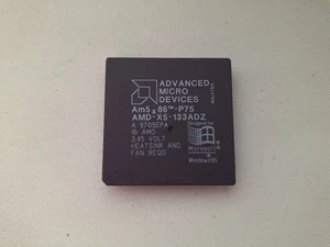 5x86 5x86-P75 AMD-X5-133ADZ AMD-X5-133ADW vintage CPU DORADO falta 1 pin - Imagen 1 de 2