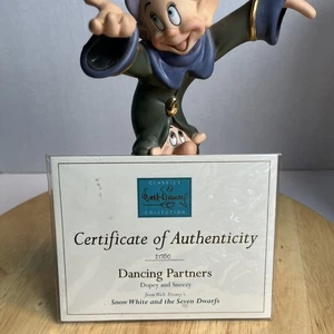 Vtg 1999 Dopey Sneezy Dancing Partners Walt Disney Classic Collection w COA Box - Picture 1 of 17
