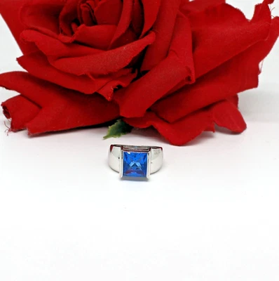 Sterling Silver Lab Created Iolite  Ring Size 7 7.32g CAT RESCUE - Image 1 of 2