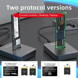 Adaptateur double SSD M.2 SATA NVME station d'accueil disque dur adaptateur PCIe USB 3.1 - Photo 1/8