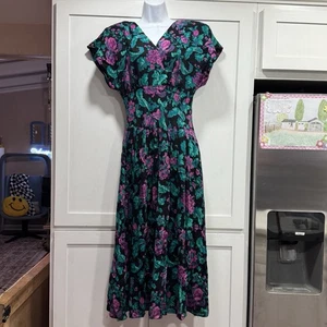 VTG 90's All That Jazz Floral Button Back Maxi Dress 13/14 M Cottage Prairie - Picture 1 of 17
