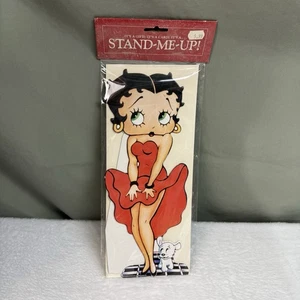 Vintage Betty Boop grande biglietto di auguri vuoto fustellato budino stand up display 12" - Foto 1 di 4