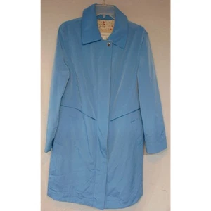 Abrigo largo vintage Liz Claiborne azul claro M gamuza terciopelo mujer cremallera mediana a presión - Imagen 1 de 16
