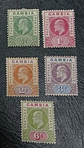 GAMBIA 1902 0,5d a 6d SG 45 / 51 Sc 29 / 34 MH tonificado en goma - Imagen 1 de 2