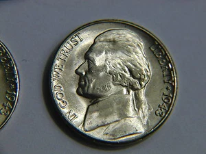 1943-S Jefferson BU níquel - gema ¡bonita moneda! 1 moneda cada una de rollo - Imagen 1 de 2