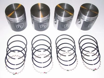 4 pistones y anillos recubiertos 1941-1971 Willys & Jeep 134-L y 134-F 4 cilindros NUEVO Foto 1 de 3