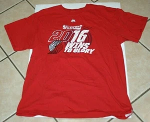 NBA Portland Blazers Shirt Herren Large Majestic Playoffs Basketball rot - Bild 1 von 6