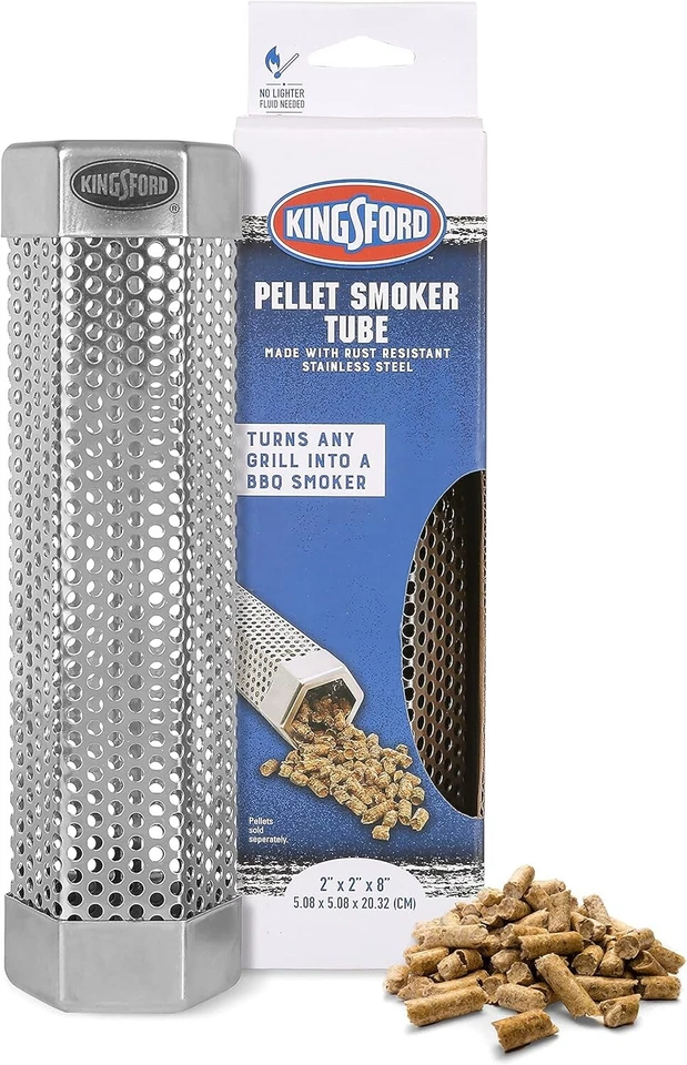 Kingsford Pellet Smoker Tube Grill into Smoker BBQ Stainless Steel 2"x2"x8"