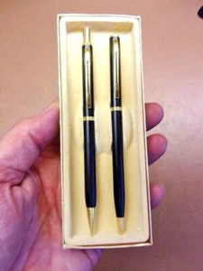 Vintage Unbranded MECHANICAL LEAD PENCIL & PEN SET in Nice Display Case FREE S/H - Picture 1 of 7