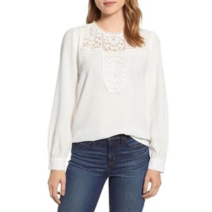 Halogen LACE CREPE BLOUSE 💖NWT IN STORES💖 - Picture 1 of 4