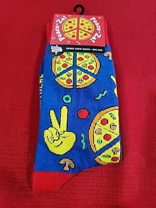 (1) Pair PEACE-ZA PIZZA Main And Local Unisex Crew Socks  NEW - Picture 1 of 3