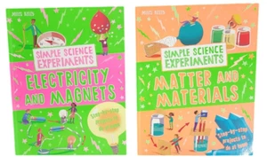 2 x Experimentos científicos simples materia, materiales, electricidad por Miles Kelly PB - Imagen 1 de 11