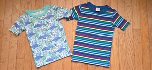 Two Hanna Andersson Short John Print Pajama Tops Size 5 (110 Cm) Organic Cotton - Picture 1 of 4