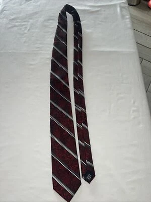 Corbata hecha a mano DISEÑO PLATINO lavable a máquina para hombre negra roja plata cachemira Foto 1 de 4