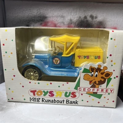 NEW Vintage Toys R Us Geoffrey 1918 Runabout Die Cast Bank ERTL 1993 Unopened - Image 1 of 4