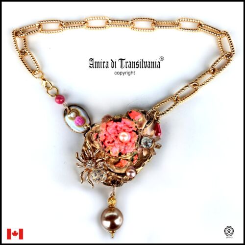 elegant jewel flower spider rhinestone jewelry necklace original pendant luxury