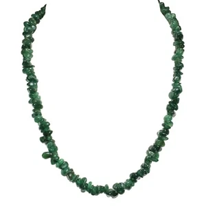 Premium CHARGED 18" Green Aventurine Crystal Chip Necklace + Selenite Heart - Picture 1 of 6