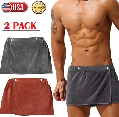 2Pcs Мужская мягкая ванна полотенце носимый душ надежном короткие брюки Mircofiber плавания - Изображение 1 из 4