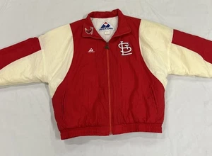 Vintage Apex One St.Louis Cardinals Mens XL Red & White Quilted Jacket - Picture 1 of 12