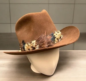 Dobbs Roundup Collection Felt Western Hat Size 7 1/4 Mink Brown Joseph Horne Co. - Picture 1 of 17