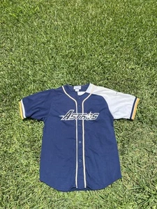 VTG Starter Jersey Mens Large Houston Astros 1995 Selena Blue Gold Shooting Star - Picture 1 of 8