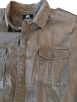 Rock & Republic Vintage (2010’s) Olive Green Short Sleeve Button Down Shirt - XL - Image 1 of 4