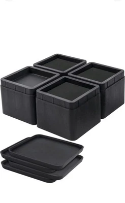 Blocos de risers empilháveis resistentes para móveis de cama 3 polegadas para casa - Imagem 1 de 4