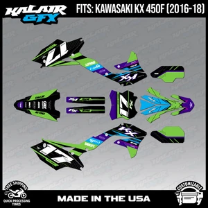 Graphics Kit for Kawasaki KX450F (2016-2018) KX 450F Axis Series - Green - Picture 1 of 4