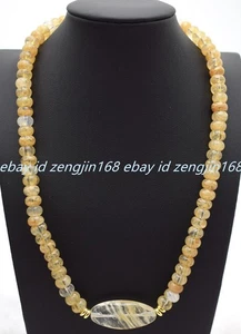 Collar ajustable de cuentas rondelle gemas turmalina sandía té amarillo 5x8 mm - Imagen 1 de 12