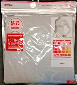 Uniqlo Heattech Extra Warm Women Ribbed High Neck Long Sleeve T-shirt L Gray - Picture 1 of 2