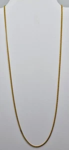 Vintage Marked 14K Yellow Gold Curb Chain Necklace 24 " Statement Spring Ring - Picture 1 of 4