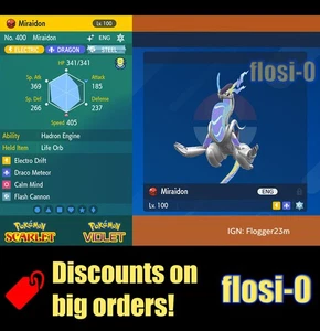 6IV Brillante Miraidon Pokemon Escarlata y Violeta - Imagen 1 de 2