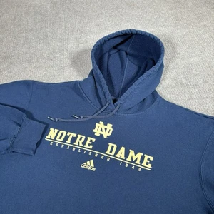 Adidas Notre Dame Fighting Irish Hoodie Sweatshirt Herren L Pullover Blau Logo - Bild 1 von 10